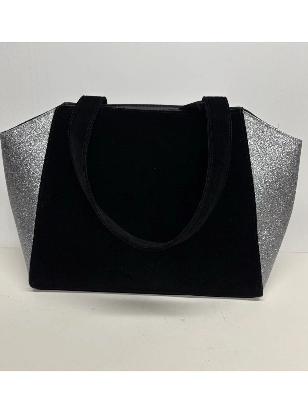 Jimmy Choo Parfums Tote Bag NEW Black Velvet Silver Glitter Overnight Bag - Picture 4 of 14